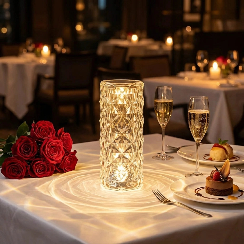 16 Color Changing Rose Crystal Diamond Table Lamp