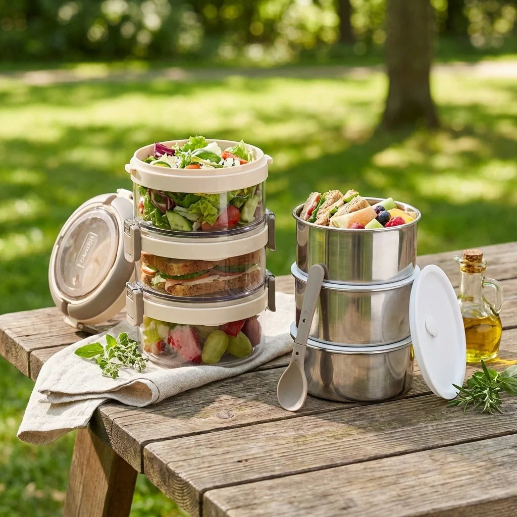 Ganesh Steko-3 Triple Layer Stainless Steel Insulated Lunch Box Set