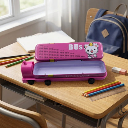 Metal Bus Compass Pencil Box