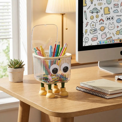 Cute Cartoon Trash Can with Lid