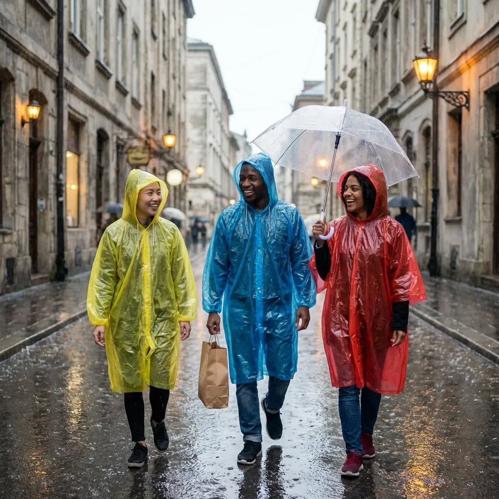 FULLY Reusable Wallet Rain Card Rain Coat for Adults (Set of 5) Multicolour
