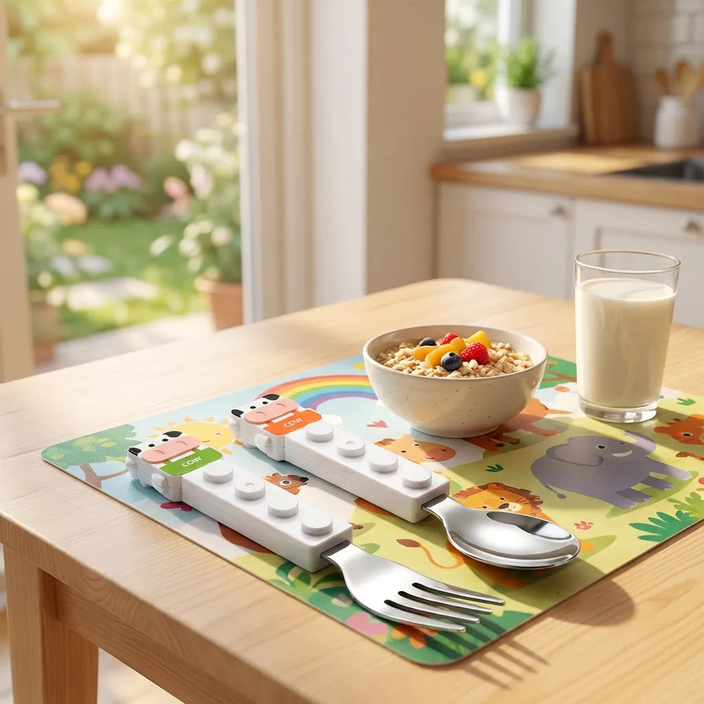Cow Shaped Grip Spoon and Fork