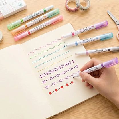 Stamp Pen Liner Pen Roller Type 6 Design and Pack of 6 Color 6