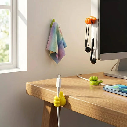 Thumb up Hooks Multipurpose Holder (Pack of 10)