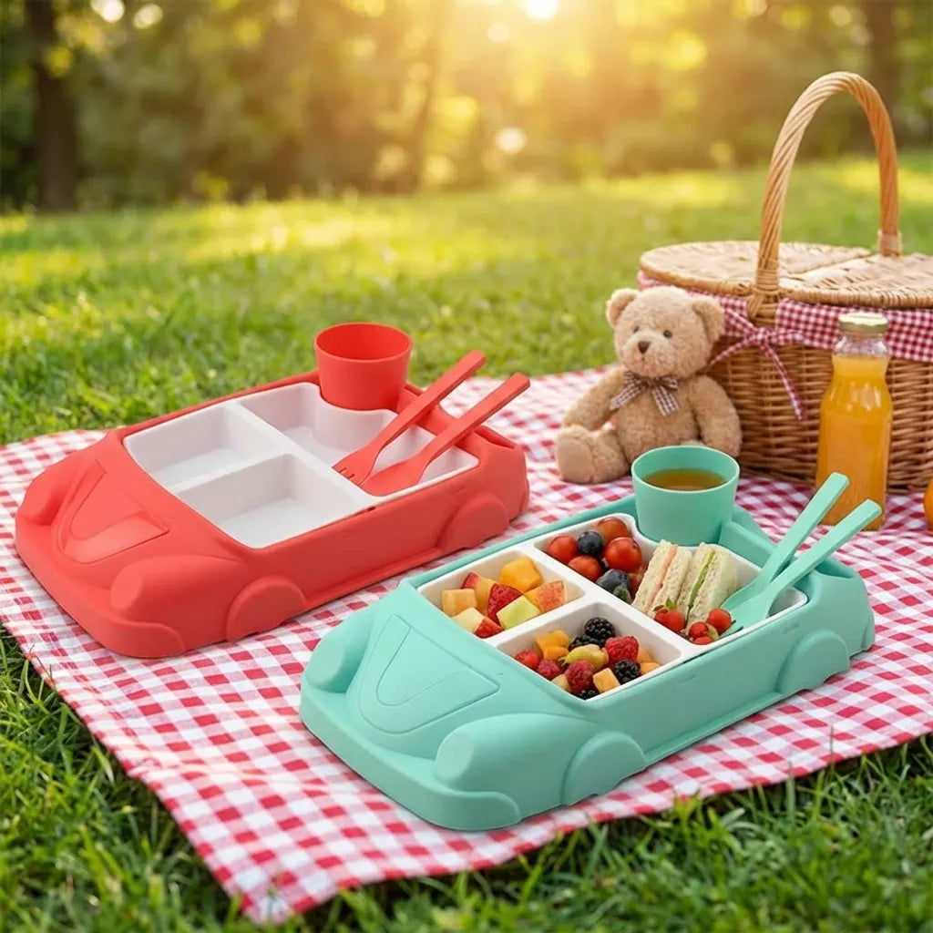 Car-Shaped Suction Baby Plate