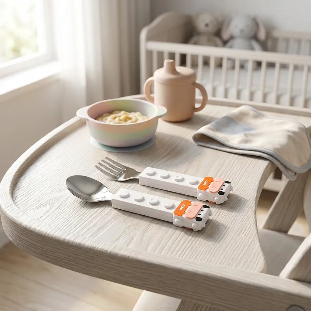 Cow Shaped Grip Spoon and Fork