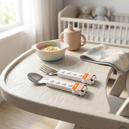 Cow Shaped Grip Spoon and Fork