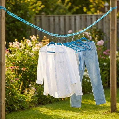 Anti-Slip Clothes Washing Line Drying Nylon Rope with Hooks