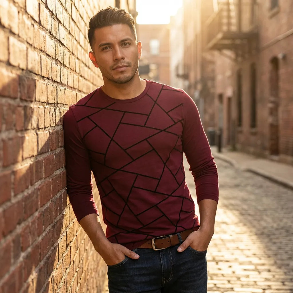 Cotton Blend Solid Full Sleeves T-Shirts