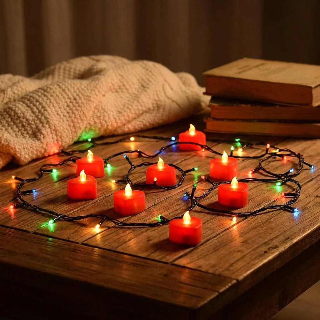 LED Heart Shape Tea Lights