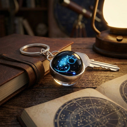 Zodiac Gemstone Keychain