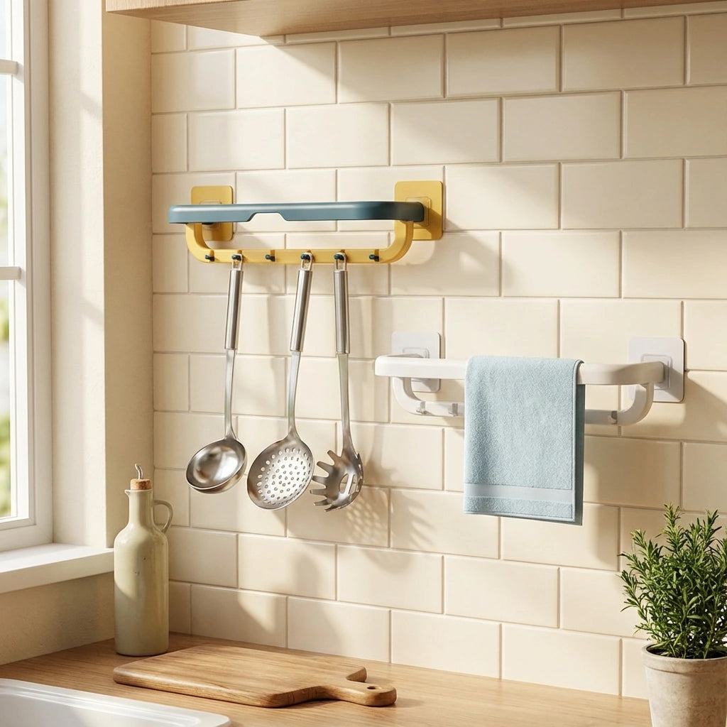 Wall Mounted Towel Holder with Hook