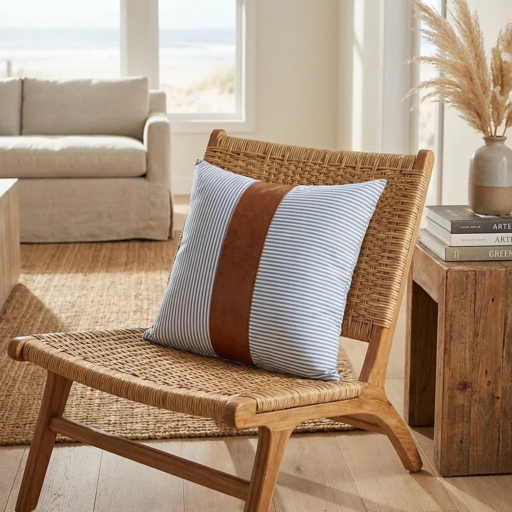 Leather & Cotton Pillow Covers