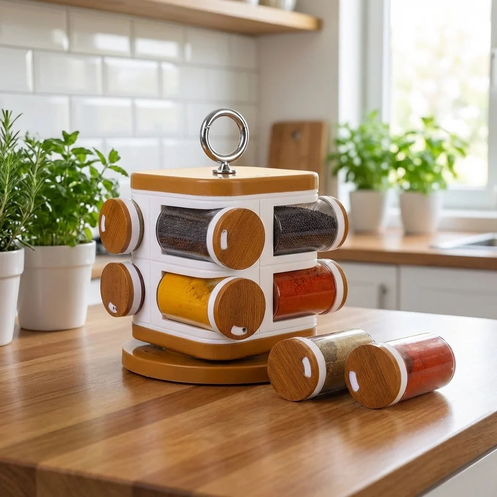 8-Jar Revolving Spice Rack
