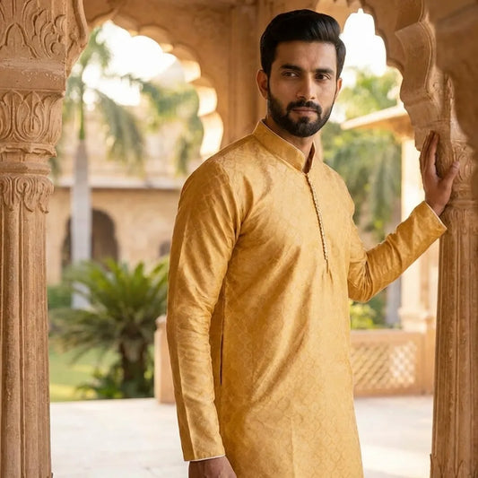 Elegant Yellow Festive Kurta