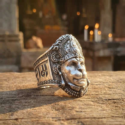 Lord Hanuman Silver Ring