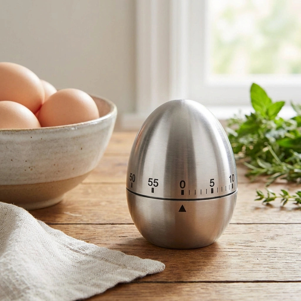 Egg Shaped Stainless Steel Timer