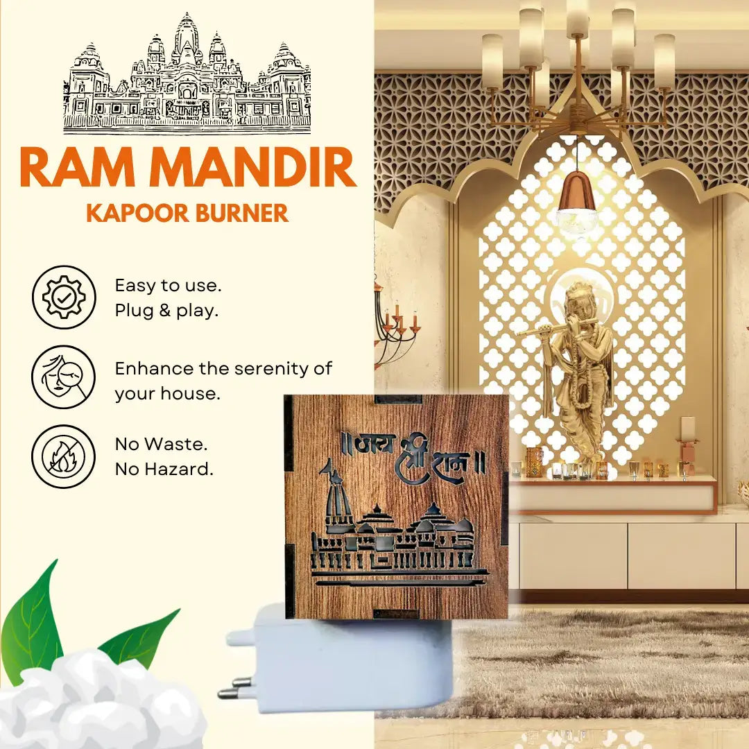 3 in 1 Ayodhya Ram Mandir Aroma Burner & Night lamp