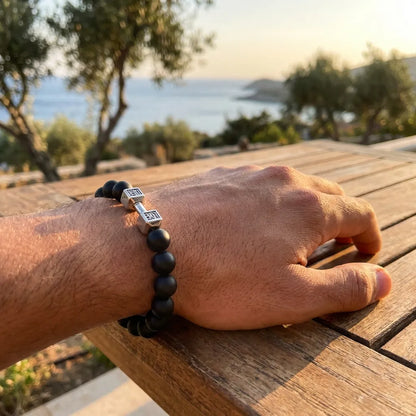 Black Matte Agate Onyx Beads Bracelet Pack of 2