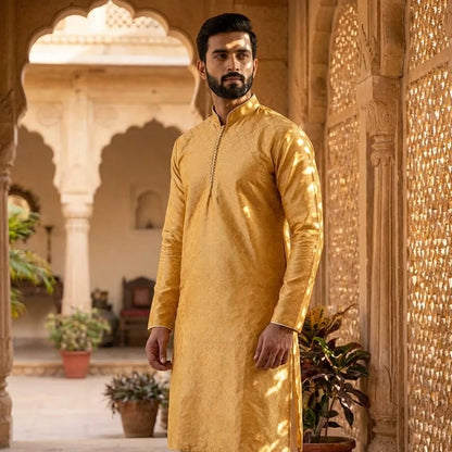 Elegant Yellow Festive Kurta