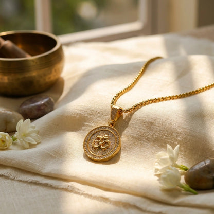Om Symbol Pendant With Chain