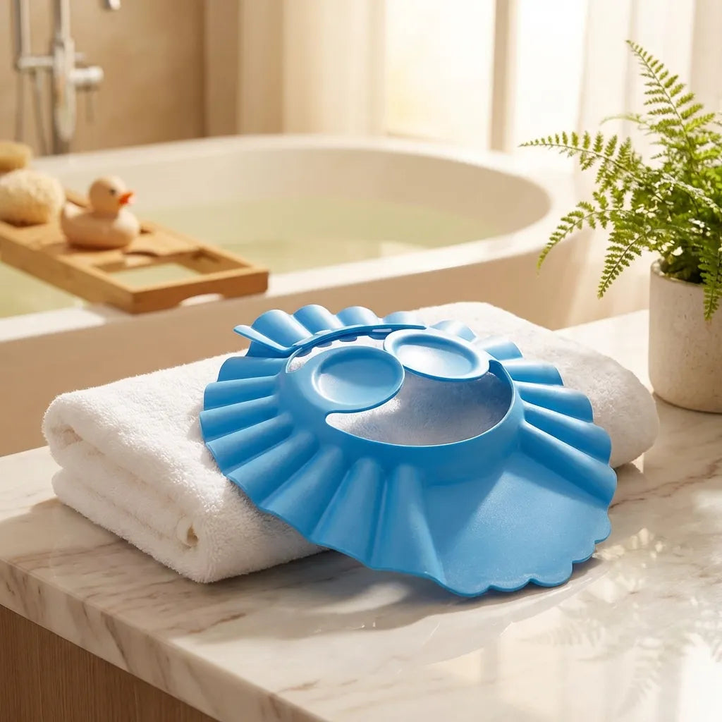 Baby Adjustable Safe Bathing Shower Cap (Pack of 2)