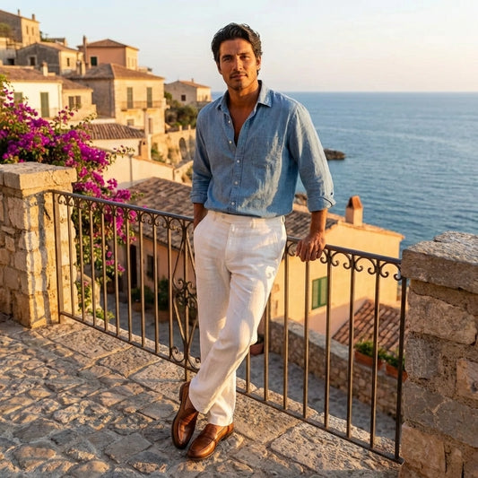 Men's Loose Fit Mid Rise White Jeans