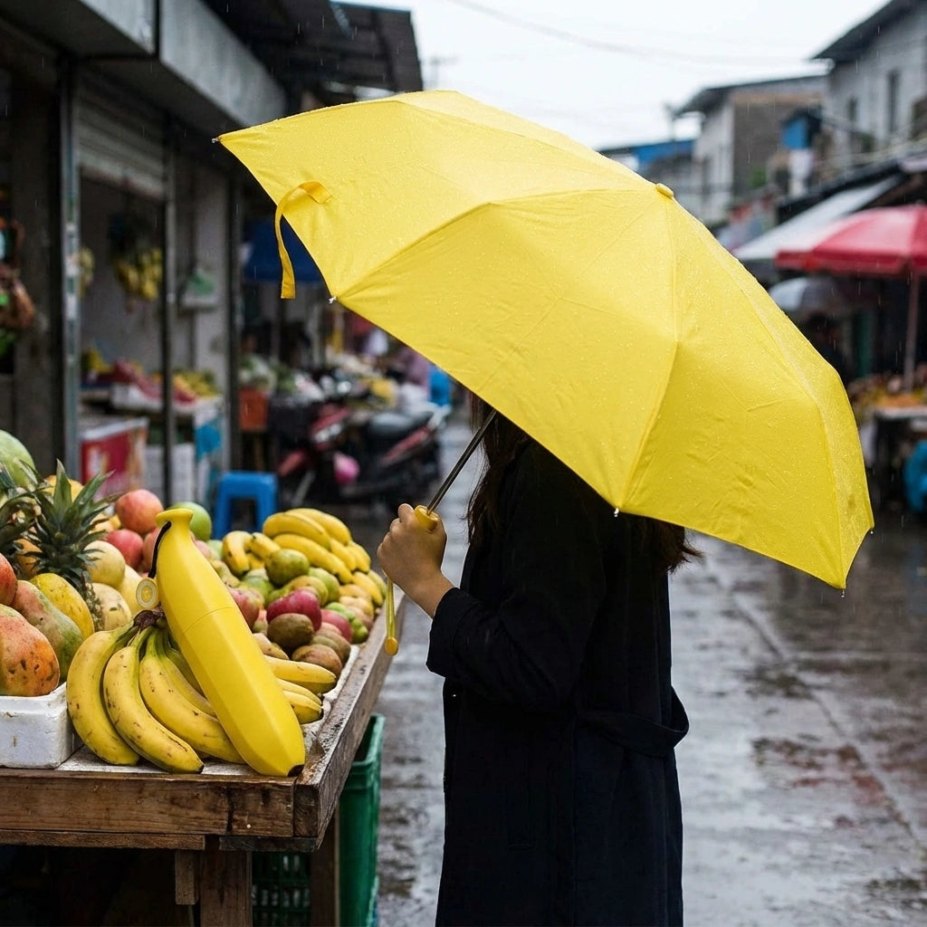 Portable Banana Shaped Rain And UV Protector Umbrella