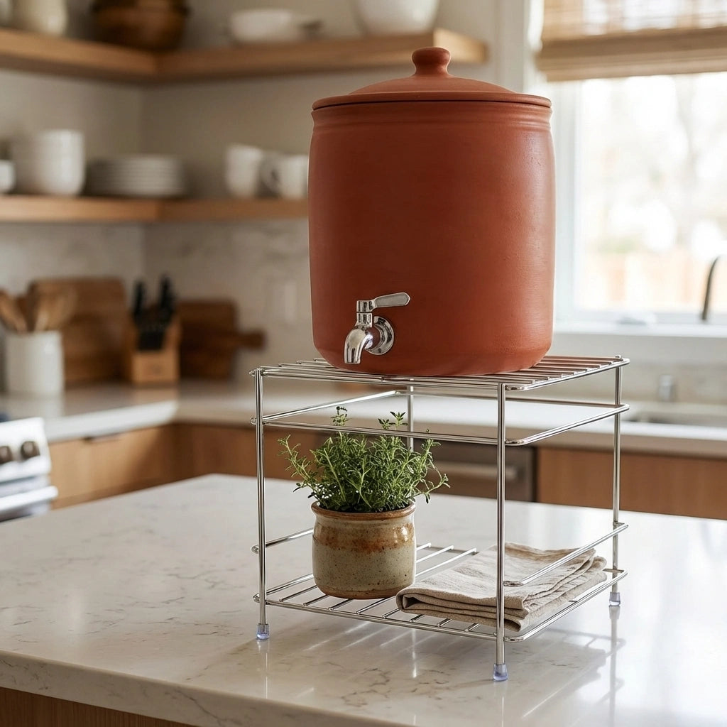 Sturdy Steel Matka Stand with Free Tray