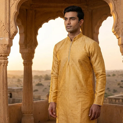 Elegant Yellow Festive Kurta