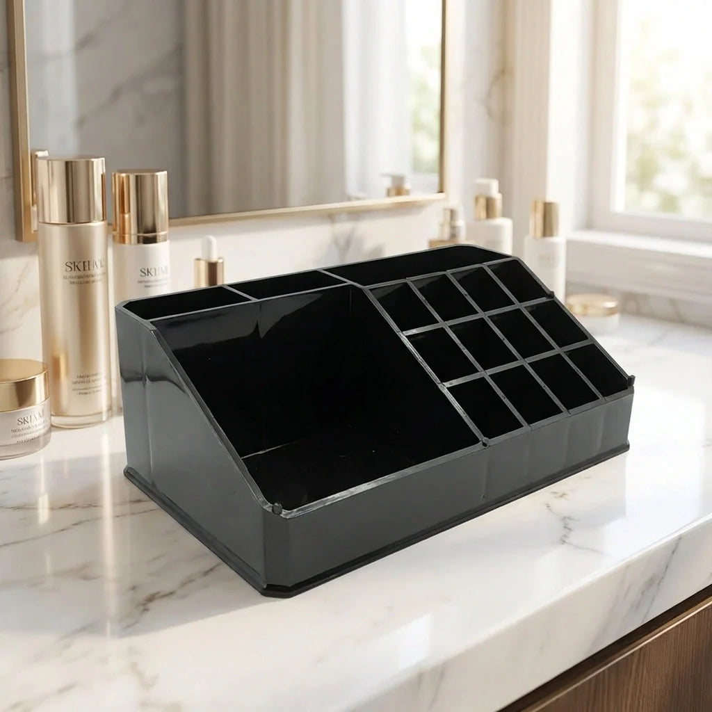 16-Compartment Makeup Organizer Box
