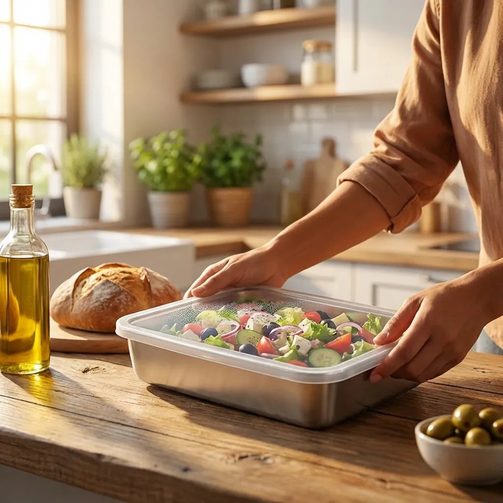 Non Stick Baking Pan Food Storage Box with Cover Pack of 2