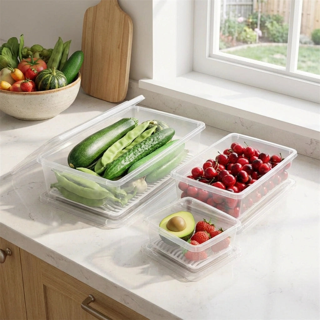 Fridge Storage Containers Box 27*11.6*6.5cm (Pack of 2)