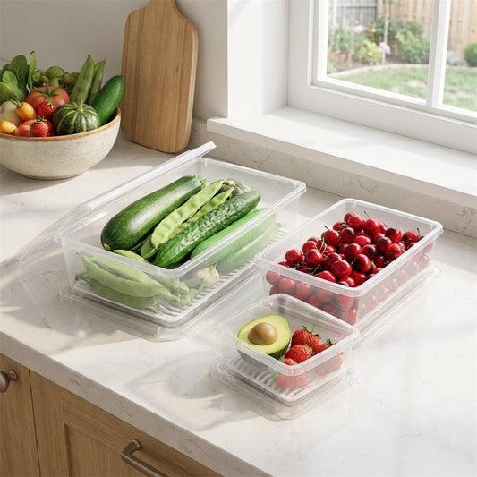 Fridge Storage Containers Box 27*11.6*6.5cm (Pack of 2)