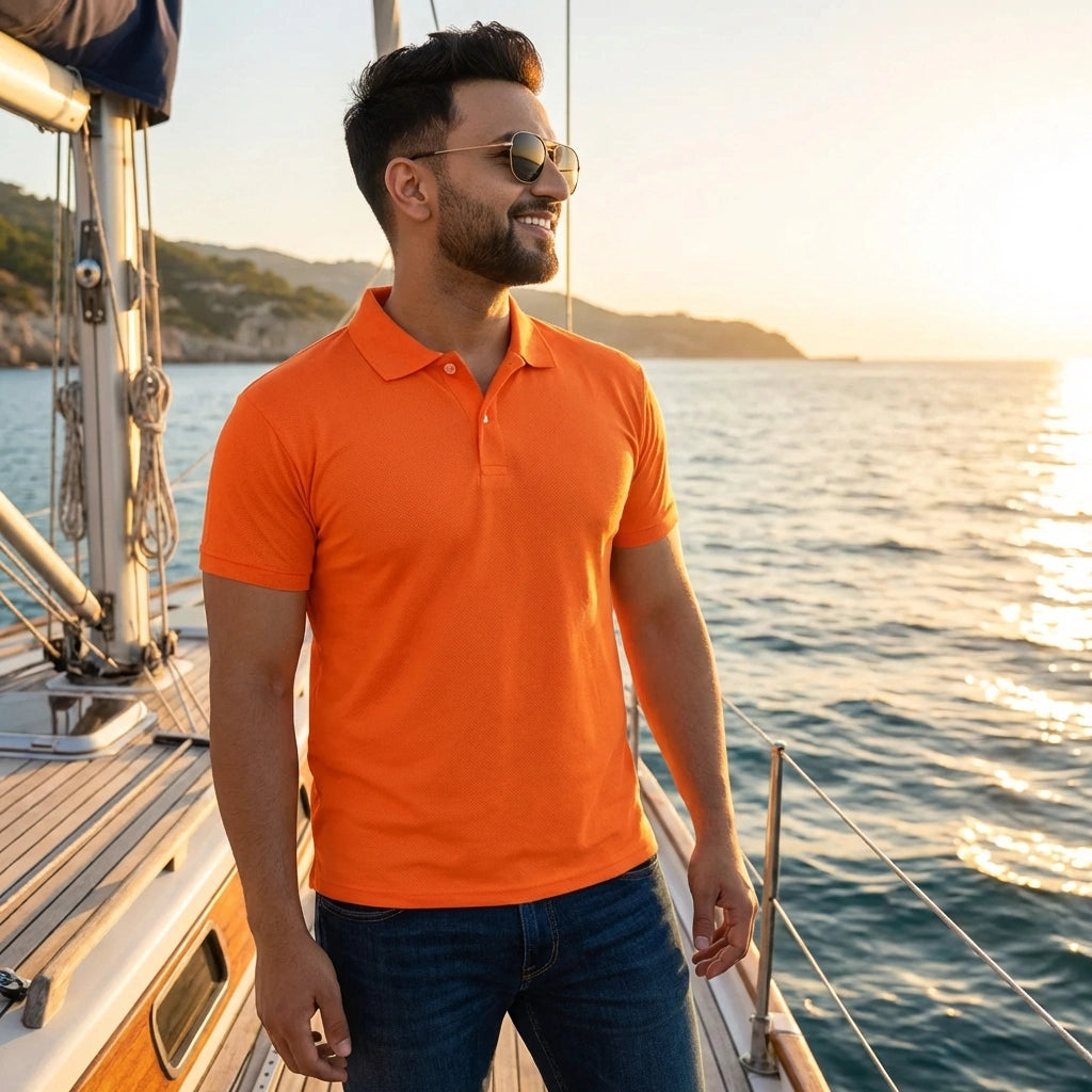Men's Orange Polo Shirt