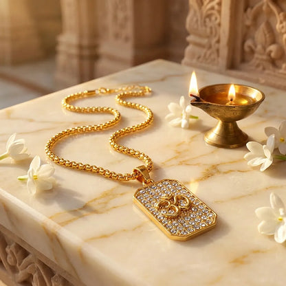Diamond Om Pendant Necklace