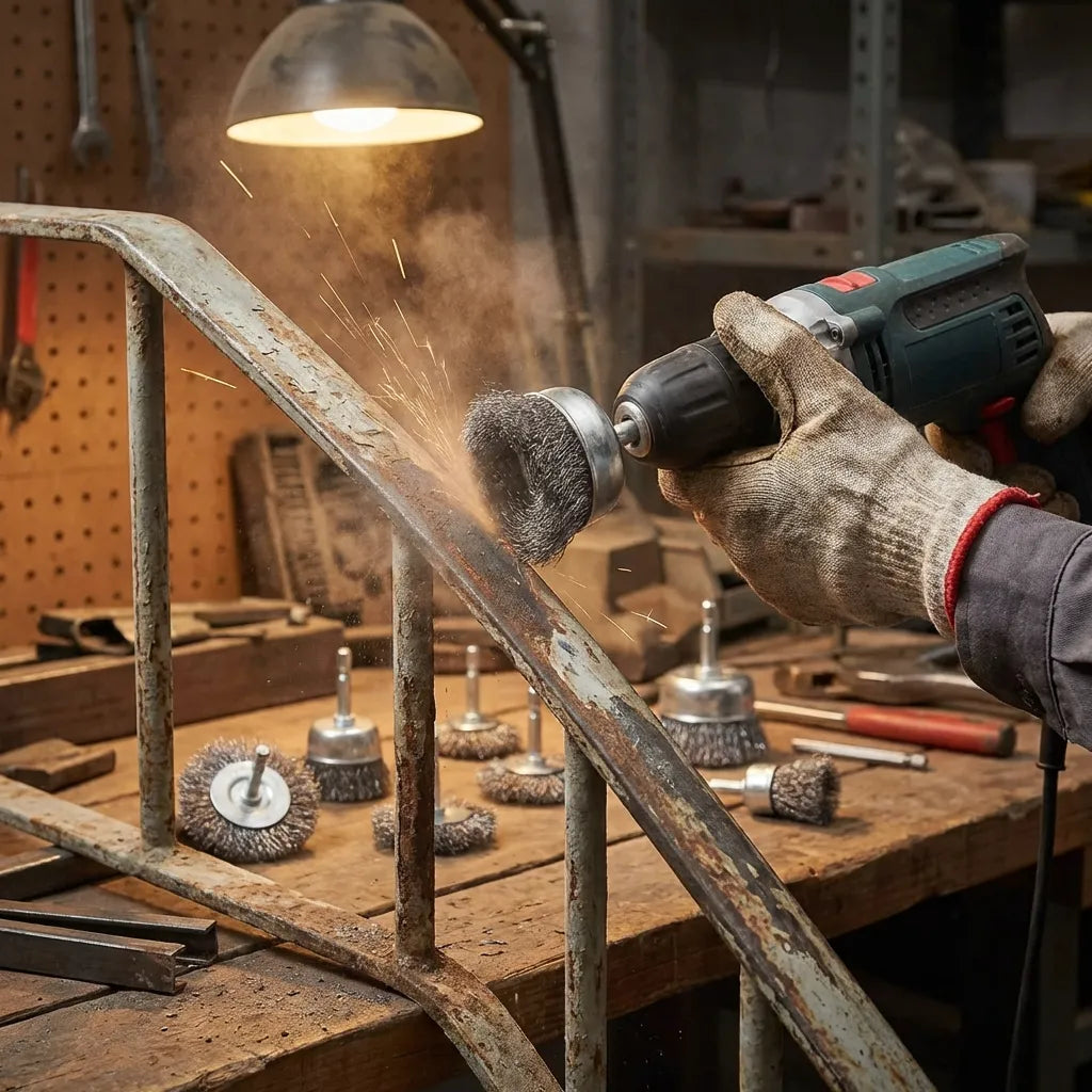 Drill-Powered Wheel Brush
