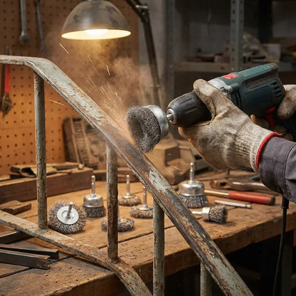Drill-Powered Wheel Brush