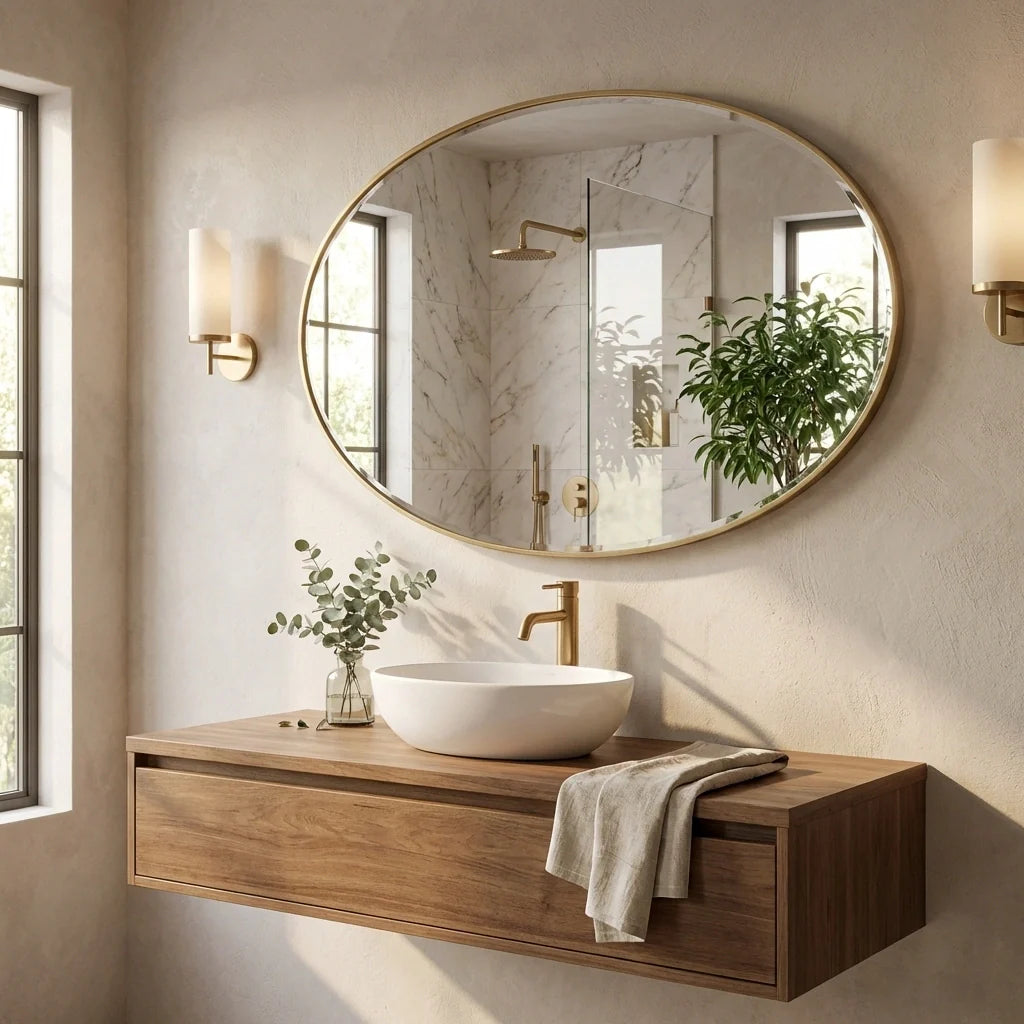 Oval Frameless Mirror Wall Sticker