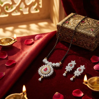 New Alloy American Diamond Mangalsutra