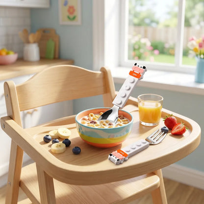 Cow Shaped Grip Spoon and Fork