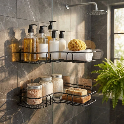 Metal Bathroom Corner Rack Storage Shelves