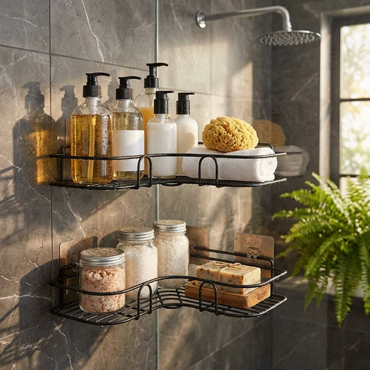Metal Bathroom Corner Rack Storage Shelves
