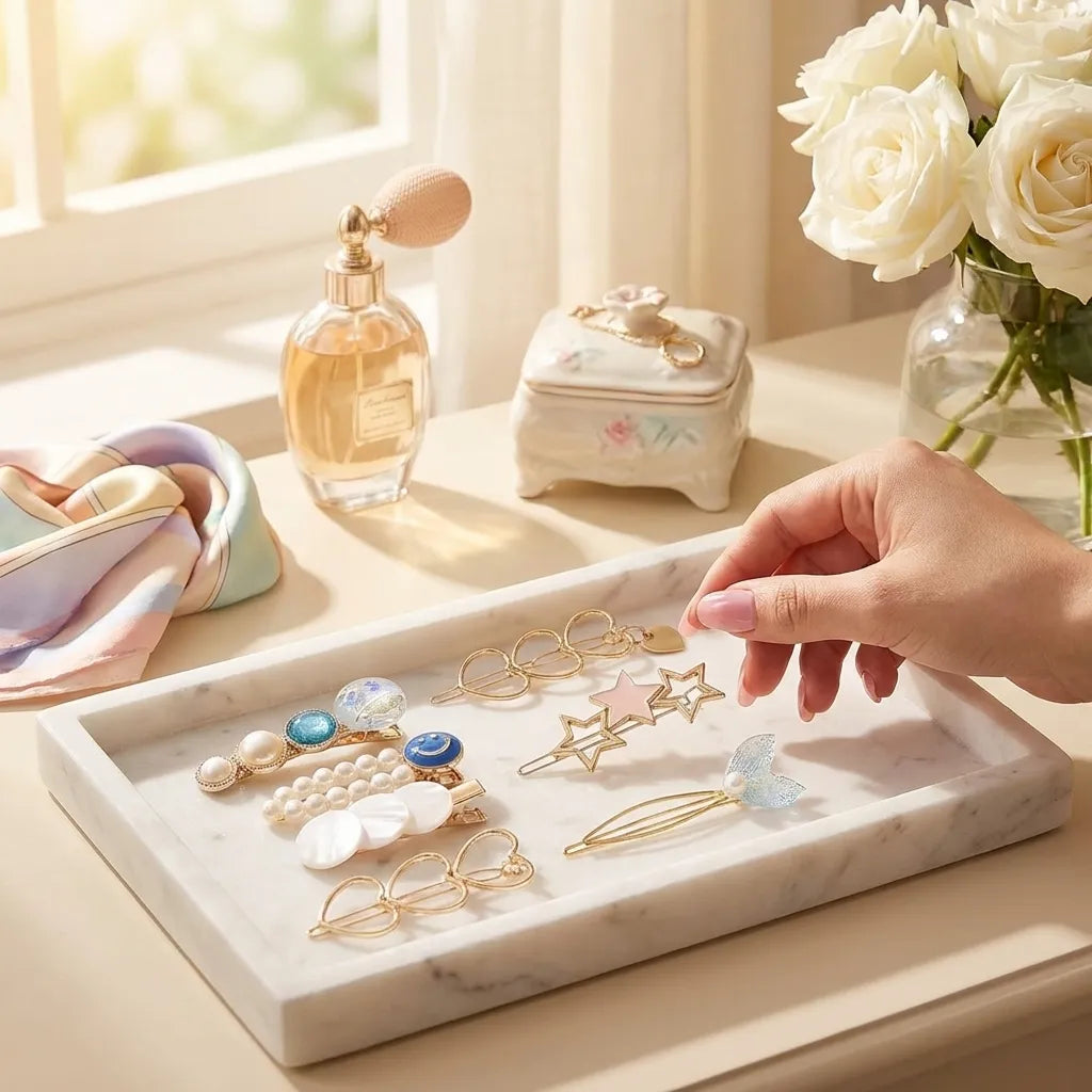 Gracious Pearl Gold Plated Hairclip