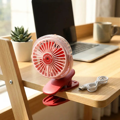Rechargeable Clip-on Fan with Light