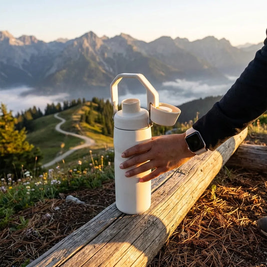Cream Glimmer Water Bottle (500 ML)