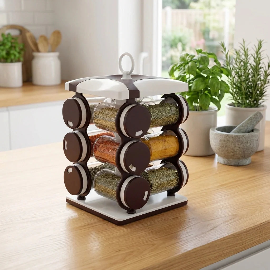 12 Pcs Revolving Spice Rack
