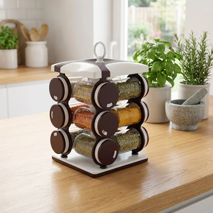 12 Pcs Revolving Spice Rack
