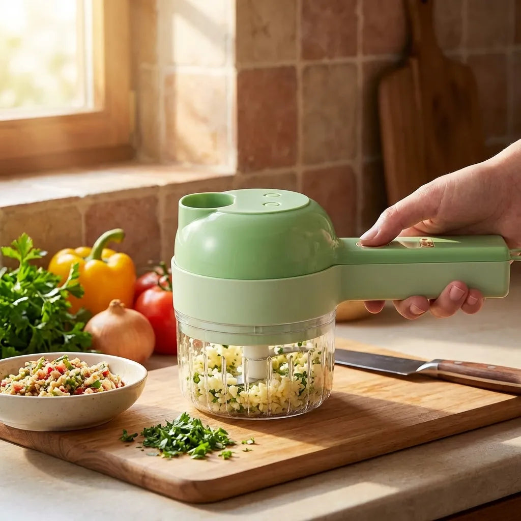 4 in 1 Portable Electric Vegetable Cutter Set