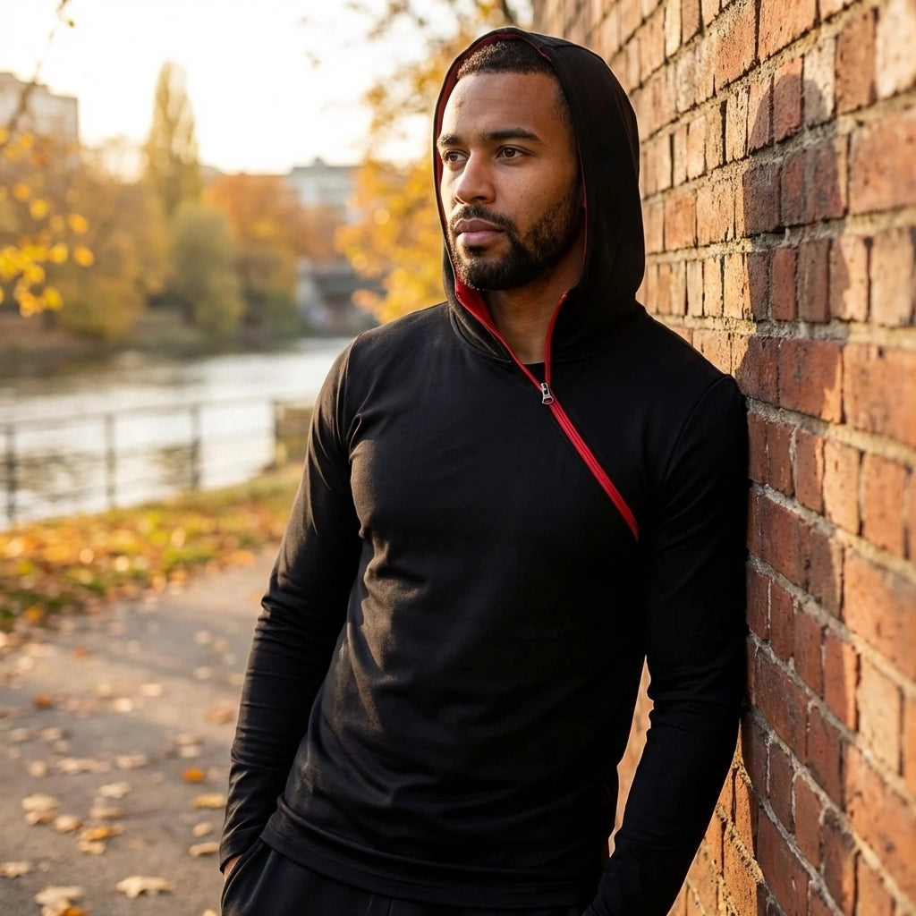 Black Cotton Hoodie Duo